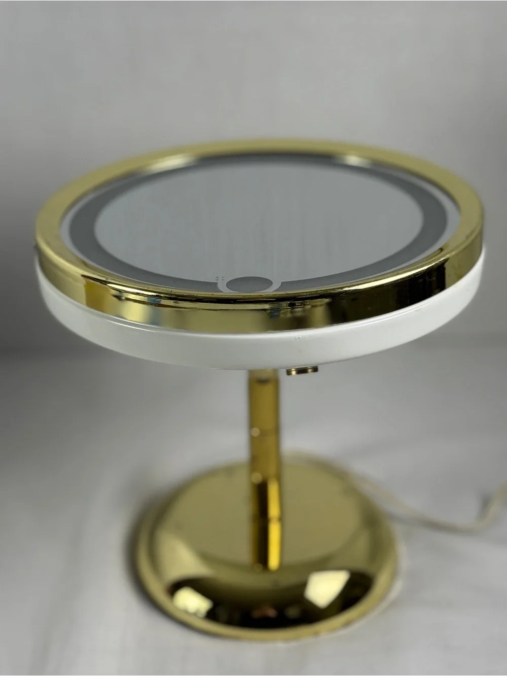 Vintage 80’s Makeup Mirror Ton Jon Nova Vanity Lighted Gold Hollywood Regency